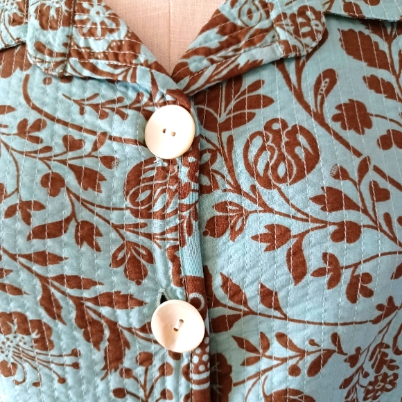 NOT Stunning Nomadic Traders Reversible Teal Quilted Small Jacket Blazer - Picture 5 of 9